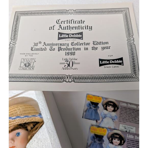 Vtg Little Debbie Cakes Porcelain Doll 14" Collectible 30th Anniversary 1990 - Picture 4 of 10